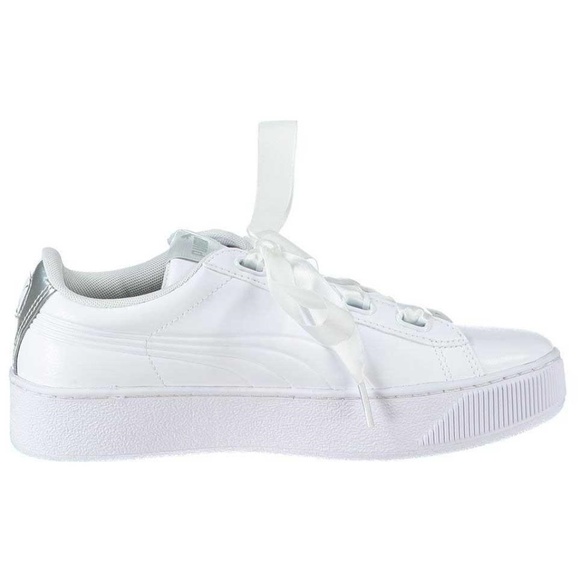 puma vikky platform ribbon white